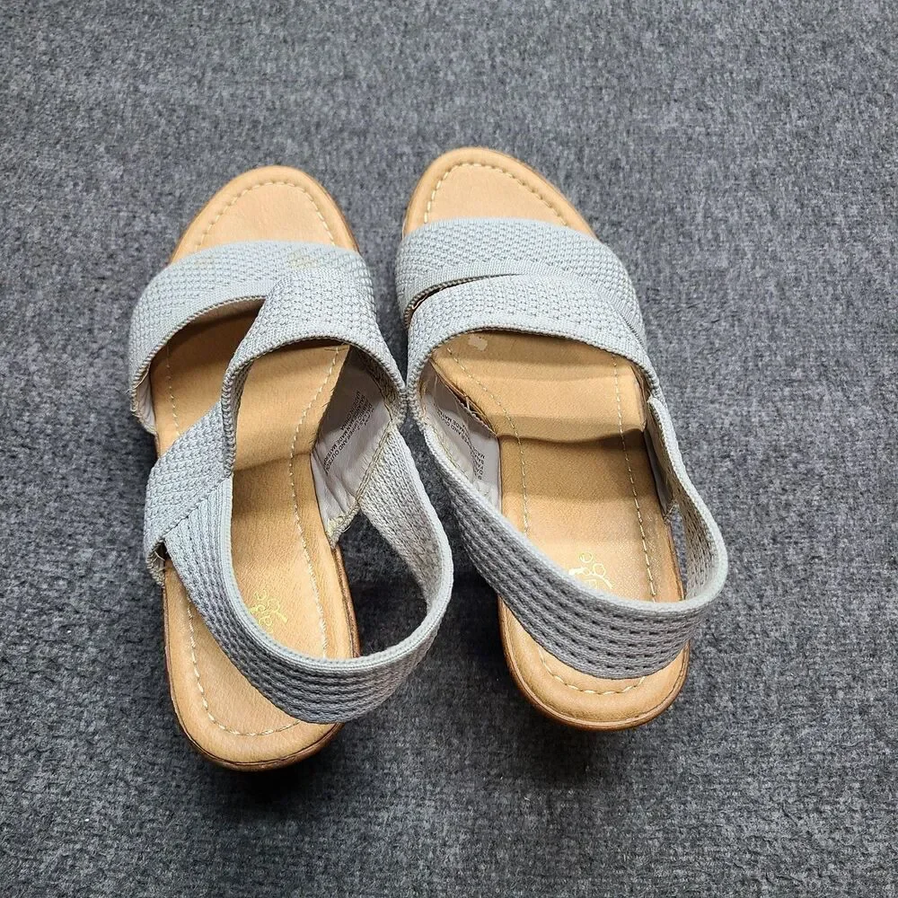 93 Vintage Dallas 2 Shoes Womens Size 9.5M Gray Wedge Sandals Fabric Comfortable